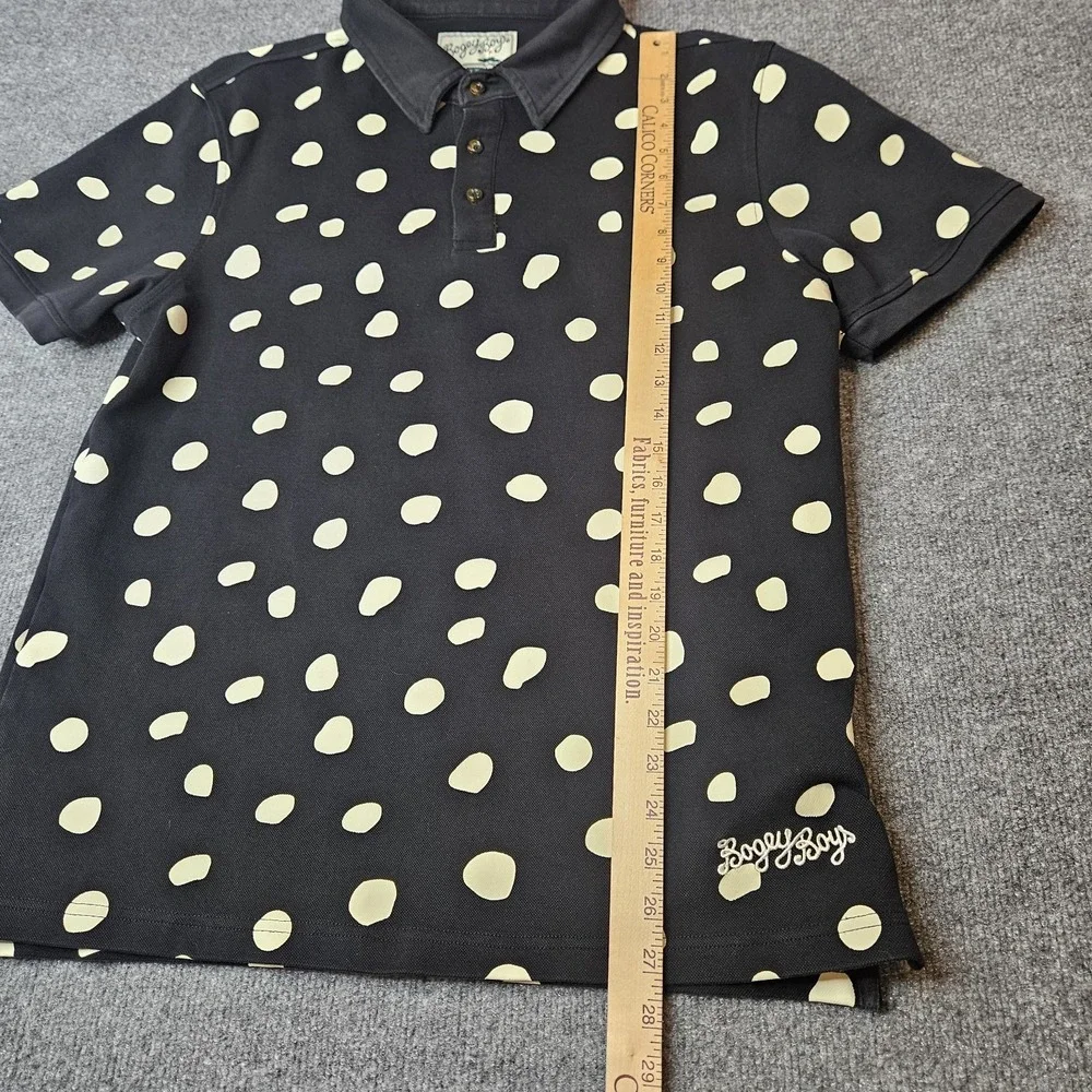 Bogey Bros Me S Golf Polo Shirt Size Large Pique Cotton Large Dot Black White